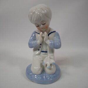Porcelain Praying Boy Figurine With Dove By Sophia-Ann Vintage